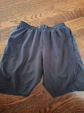 Game Time Black Athletic Shorts with Textured Side Panels